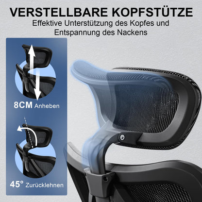 SIHOO M57 ergonomischer Bürostuhl Chefsessel Schreibtischstuhl – Schwarz