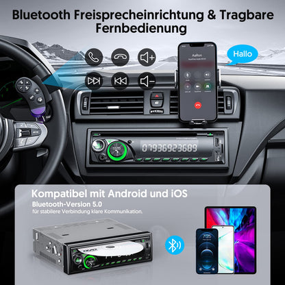 Universal 1DIN Autoradio CD/DVD Bluetooth Freisprech - 9-24V