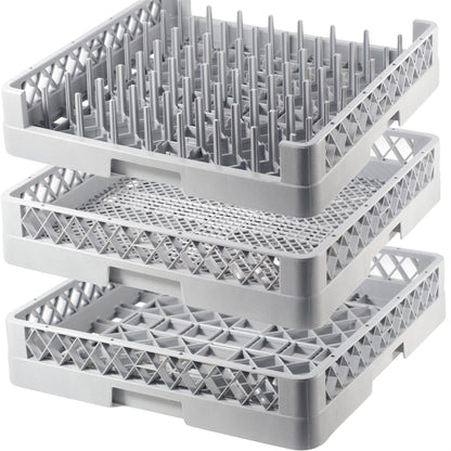 Gastronette Spülkorb Set für Gastronomie – 3er Set 50x50: Drei graue 50x50 Spülkörbe für die Gastro-Geschirrspülung.