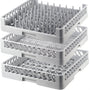 Gastronette Spülkorb Set für Gastronomie – 3er Set 50x50: Drei graue 50x50 Spülkörbe für die Gastro-Geschirrspülung.