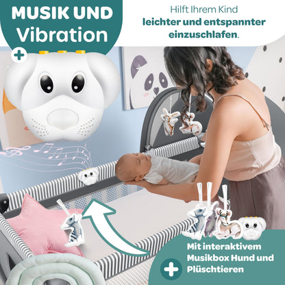 Kidiz Reisebett Baby klappbar 120x60 Grau mit Matratze