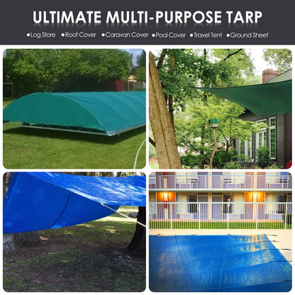 GZBtech Gewebeplane Schutzplane 6x6m - Grün, 150g/m²