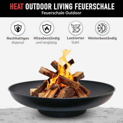 HEAT Outdoor Living BBQ Feuerschale Ø90 cm - Schwarz