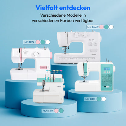 MEDION SM70 Nähmaschine - MD11179, 12 Stichmuster, Weiss