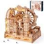 ROKR Marble Travel London EGB01 3D Holz-Puzzle Murmelbahn mit LED, Holzbausatz mit London Eye und Big Ben
