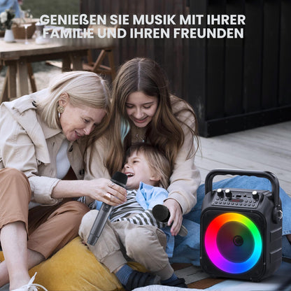 Wowstar Karaoke-Maschine k9-m mit 2 Mikrofonen und Bluetooth