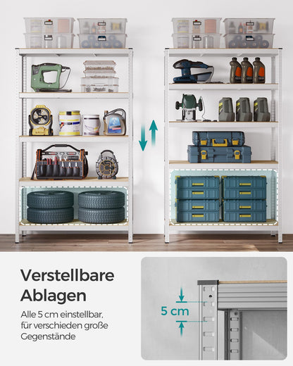 SONGMICS Schwerlastregal GLR060E01, Stahl, 60 x 120 x 200 cm, silbern