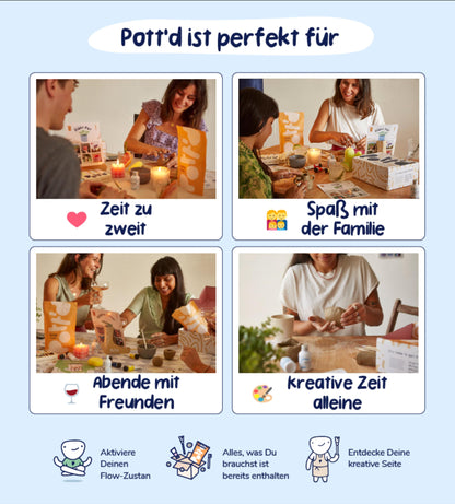 Pott'd Töpferset für Zuhause mit lufttrocknendem Ton, DIY-Set