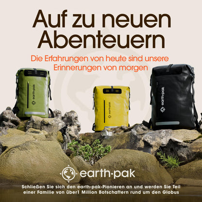 Earth Pak Summit wasserdichter Rucksack 35 L mit Rolltop, Grün