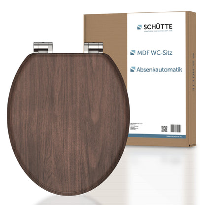 SCHÜTTE WC-Sitz DARKWOOD mit Absenkautomatik, MDF-Holzkern, dunkles Holzmotiv