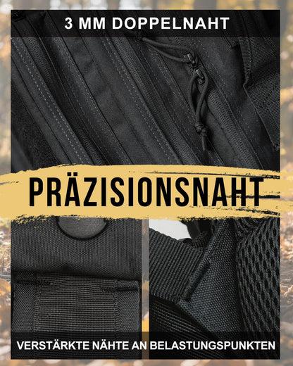 NWT XPEDITION Taktischer Rucksack 40 L mit Laptopfach, schwarz