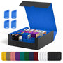 UAONO Kartenaufbewahrungsbox für 2400+ Sammelkarten, schwarz-blau, zur Organisation von Trading Cards
