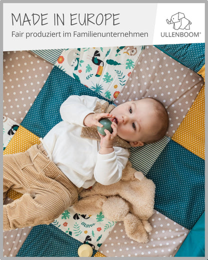 ULLENBOOM Krabbeldecke Baby – Dschungel Design 140x140 cm