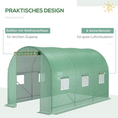 Outsunny Foliengewächshaus - Grün, 350x200x200cm