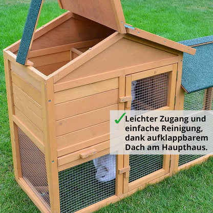 zooprinz Kaninchenstall Hasenstall Haupthaus mit Kuschelplatz für ihre Hasen - unten viel Auslauf für Kleintiere: Hasen Kaninchen Meerschweinchen
