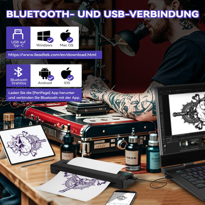 PeriPage P90 Wireless Tattoo Stencildrucker - Dark Schwarz