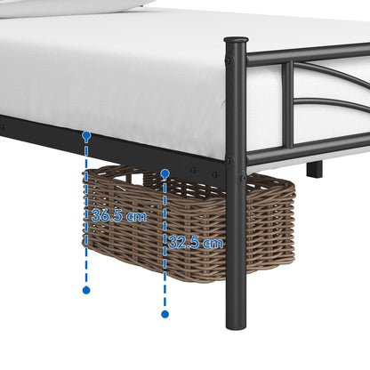 Yaheetech Metallbett 90 x 200 cm, Bettrahmen mit Lattenrost, schwarz