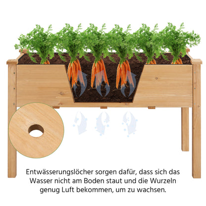 Yaheetech Hochbeet aus FSC-Tannenholz, hellbraun, 120,5 x 59 x 76 cm