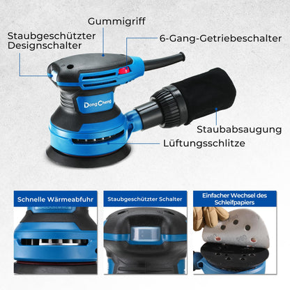 DongCheng Exzenterschleifer DSA02-125, 380 W, 125 mm, 6 Stufen