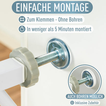 IB STYLE Berrin Treppenschutzgitter ohne Bohren Weiss 105-115 cm