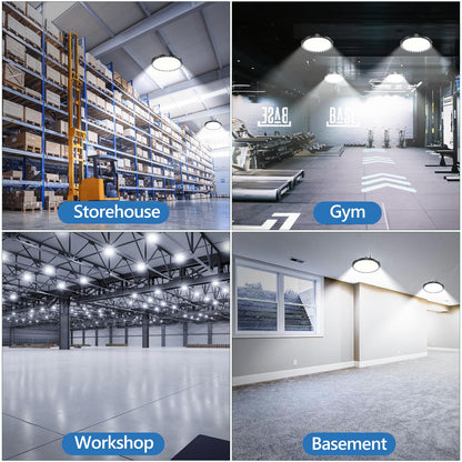 LAMLAMCK LED Hallenstrahler UFO 100W 6500K – 2er Set