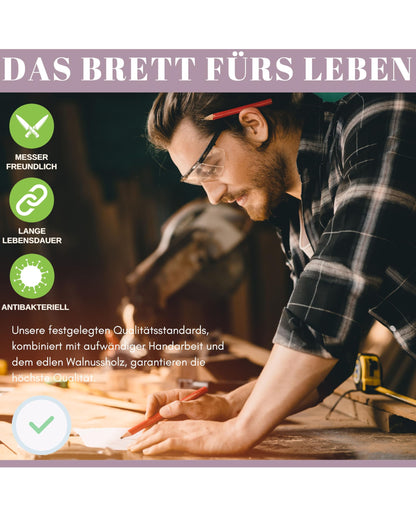 Gutherz® Schneidebrett Nussbaumholz XXL - 60x40x3 cm