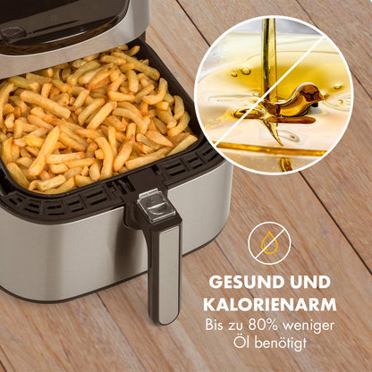 Klarstein Aero Vital deluxe Heissluftfritteuse - 5.4L Silber