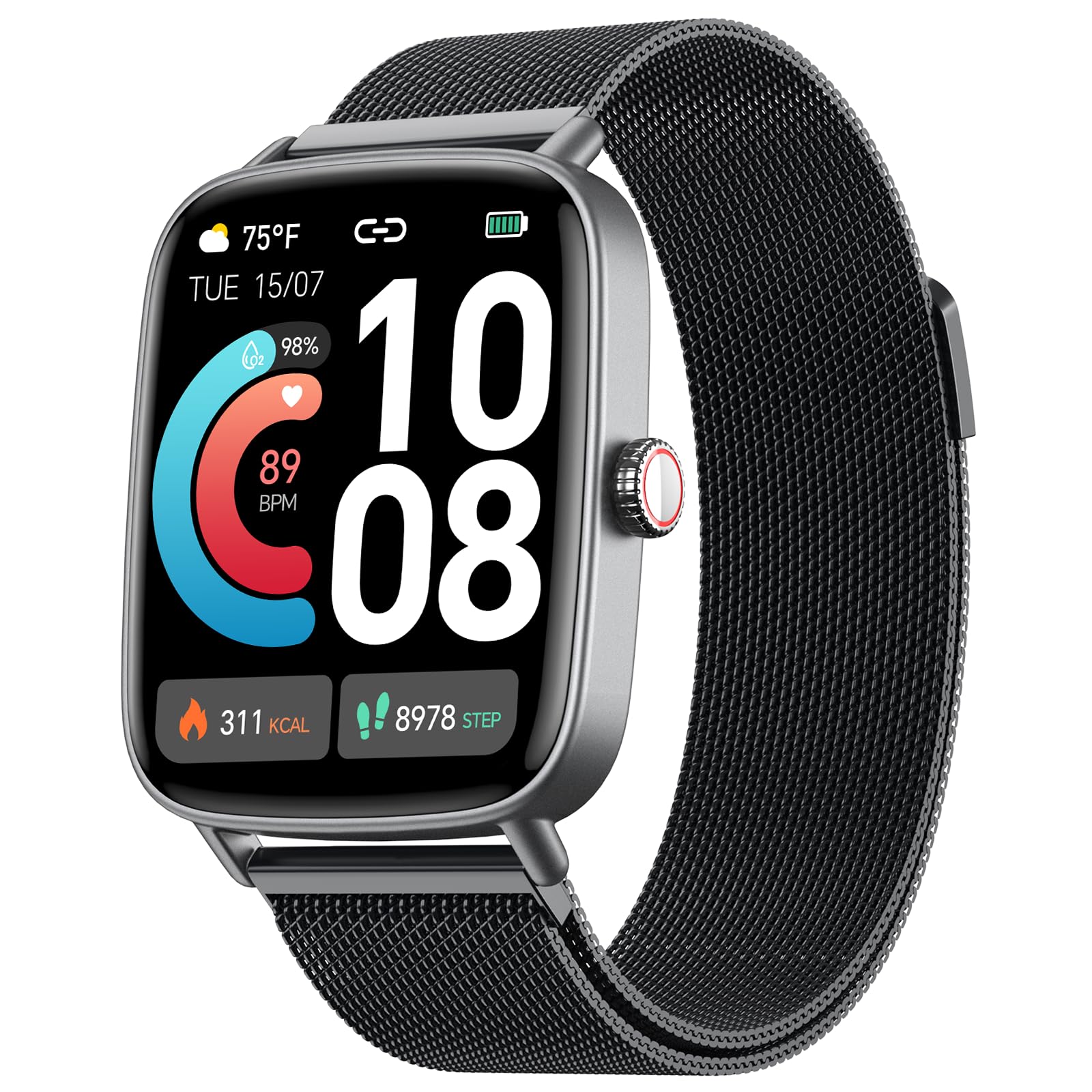 AEAC Smartwatch mit Telefonfunktion, 1,85 Zoll HD, IP68 wasserdicht, Touchscreen