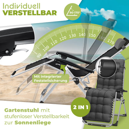 KESSER Sonnenliege Klappbar Extra Breit – Anthrazit