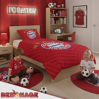 FC Bayern München Bettwäsche 5 Sterne Rot 135x200 cm Baumwolle