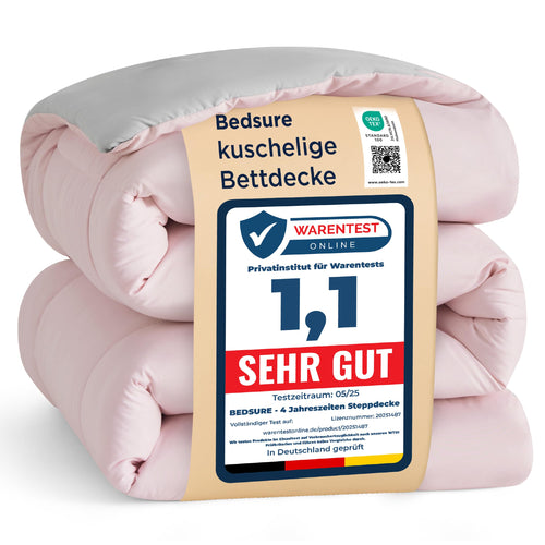 BEDSURE Bettdecke 135x200 cm Ganzjahresdecke, Pinkesque/Grau