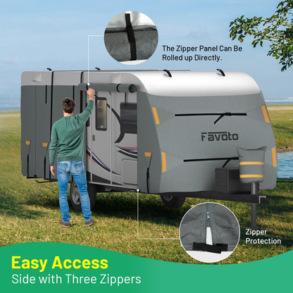 Favoto Wasserdichte Wohnwagen Schutzplane – 660x250x220cm