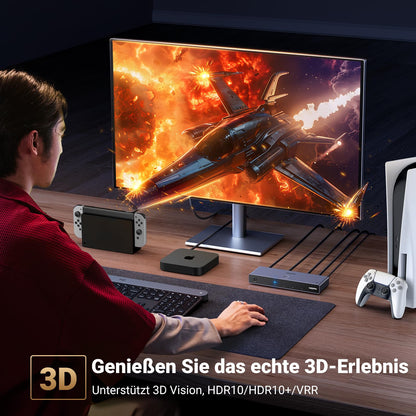 UGREEN HDMI Switch 5 in 1 Out, 8K@60Hz, HDMI 2.1 mit Fernbedienung