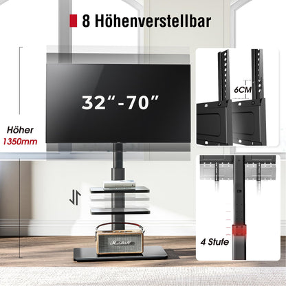 AOKCOS TV Bodenständer 32-70 Zoll höhenverstellbar – Schwarz