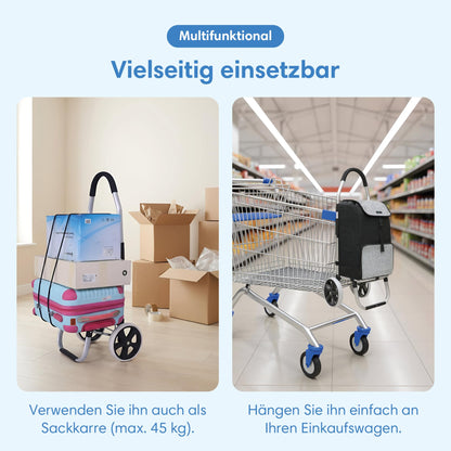 Safe Age Einkaufstrolley mit Kühlfach und Sackkarren-Funktion