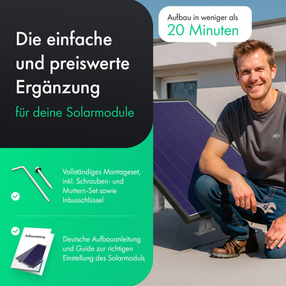 Matadores Aufständerung für 2 Solarmodule aus Aluminium, 15–60°