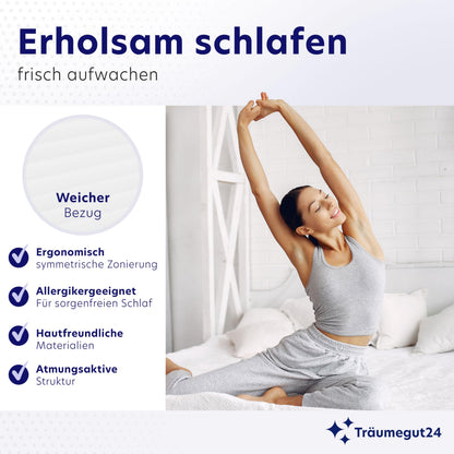 Träumegut24 AquaFlex 7-Zonen Kaltschaummatratze 120x200 cm H2/H3