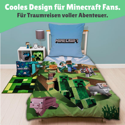 Character World Minecraft Wende-Bettwäsche Set 135x200 cm Baumwolle