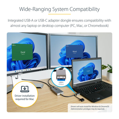 StarTech.com USB A/C HDMI Dual Monitor Adapter 4K (107B-USB-HDMI)