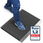 Premium Aluminium Schmutzfangmatte Bürsten - Grau 40x60 cm. Rechteckige, graue Matte mit Aluminiumprofilen und Bürsten fängt Schmutz im Eingangsbereich ab.