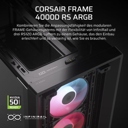 CORSAIR Frame 4000D RS ARGB Mid-Tower ATX PC-Gehäuse - Schwarz
