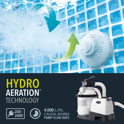 Intex Krystal Clear Sandfilteranlage 4,5m³ Grau/Schwarz
