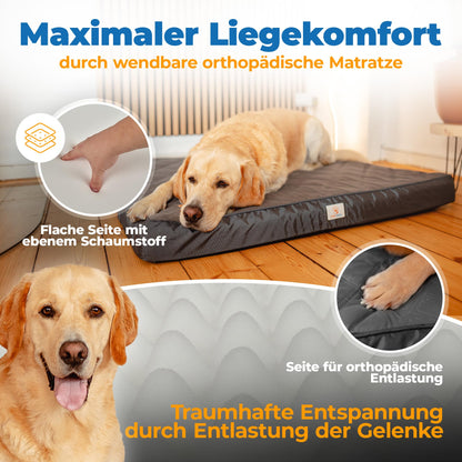 Fellglück Orthopädisches Hundebett wasserdicht - 110x100x9 cm