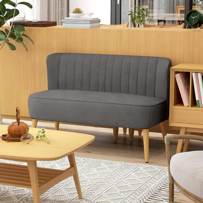 HOMCOM 2-Sitzer Stoffsofa, Polster-Loungesofa – Dunkelgrau