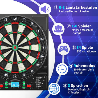 Coanhctm Profi E-Dartscheibe mit Deutscher Stimme