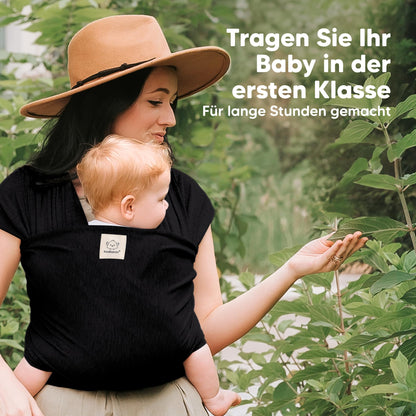 KeaBabies Babytragetuch Ab Geburt, ergonomisch, Trendy Black