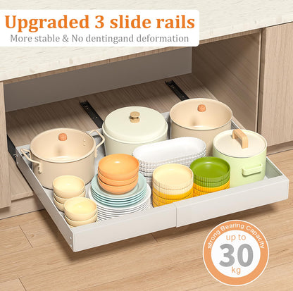 PNNP Teleskopschublade ausziehbar für Schrank, 2 Stück, 32-53 cm