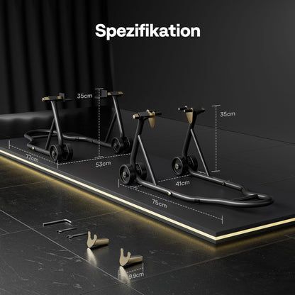 SPECSTAR Motorrad Montageständer Set VH569, 400 kg, Schwarz