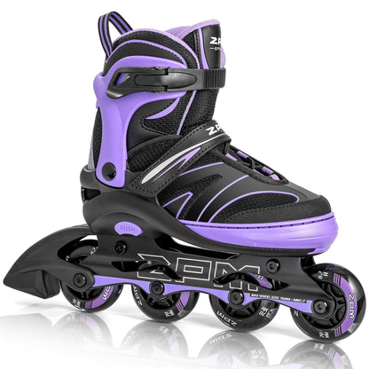 2PM SPORTS Inline Skates für Kinder, verstellbar, 82A PU-Rollen mit Aluminiumrahmen und Dreifachverschluss