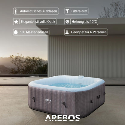 Arebos Spa Whirlpool Aufblasbar - 6 Personen In-Outdoor